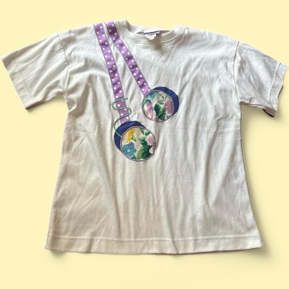 White and Purple Graphic T-Shirt